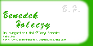 benedek holeczy business card